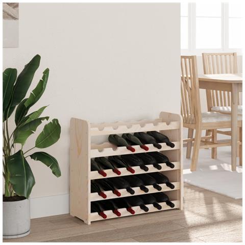 Portavini 67,5x25x60 Cm In Legno Massello Di Pino - Foto 3