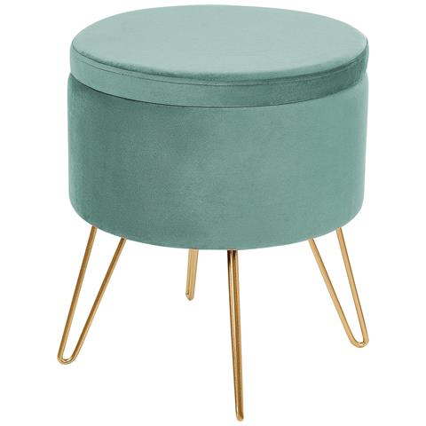 Pouf Contenitore Silas Velluto Verde Menta - Foto 2