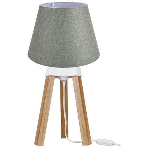 Lampada Da Tavolo Pikoro2638 Con Paralume Verde E Base Rovere - Foto 1