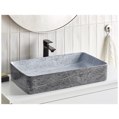 Lavabo Bagno Ceramica Grigio 61 X 35 Cm Artaj - Foto 1