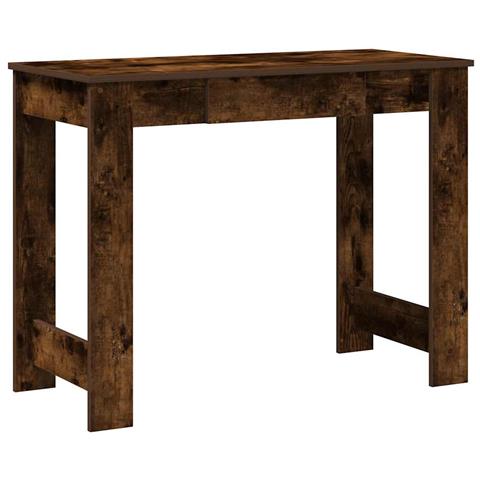 Scrivania Rovere Fumo 100x45x75 Cm In Legno Multistrato - Foto 2