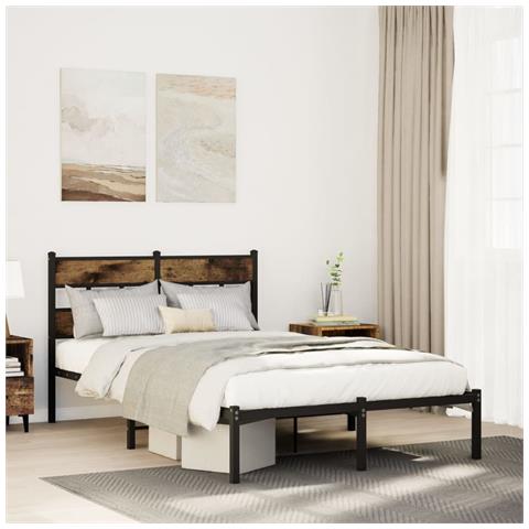 Giroletto Senza Materaso In Metallo Rovere Fumo 120x190 Cm - Foto 1