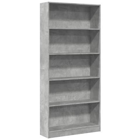 Libreria Grigio Cemento 80x24x176 Cm In Legno Multistrato - Foto 2