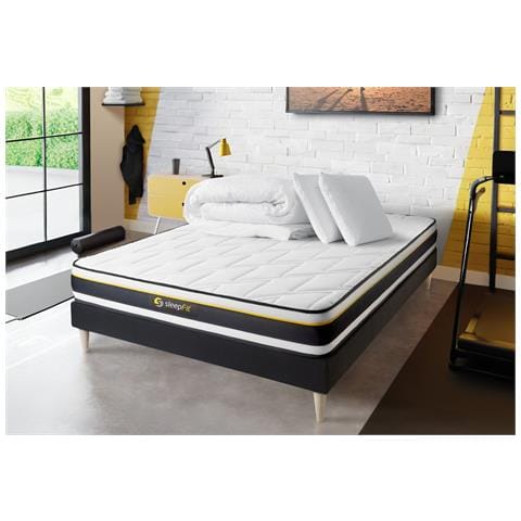 Pacchetto Letto Completo - Materasso 180x200cm + Box Spring Con Doghe (kit) + 2 Cuscini + Piumino - Soft - Foto 1