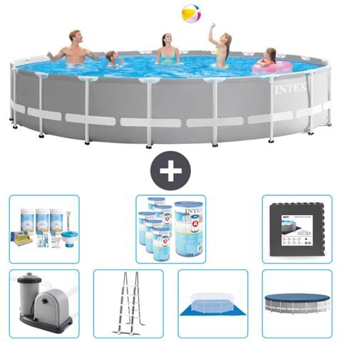Piscina Fuori Terra - In Giro - 610x610x132 Cm - Grigio - Include Accessori Coordinati Cb43 - Foto 1