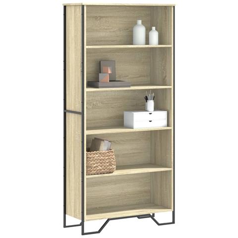Lusso Casadino - Libreria Rovere Sonoma 80x31x169 Cm In Truciolato - Foto 8