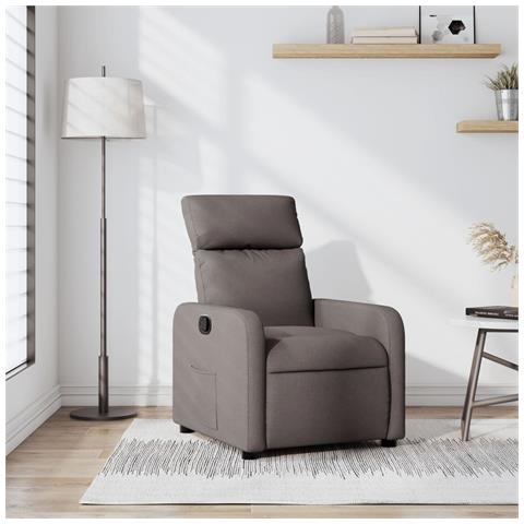 Poltrona Reclinabile In Tessuto Tortora - Foto 8