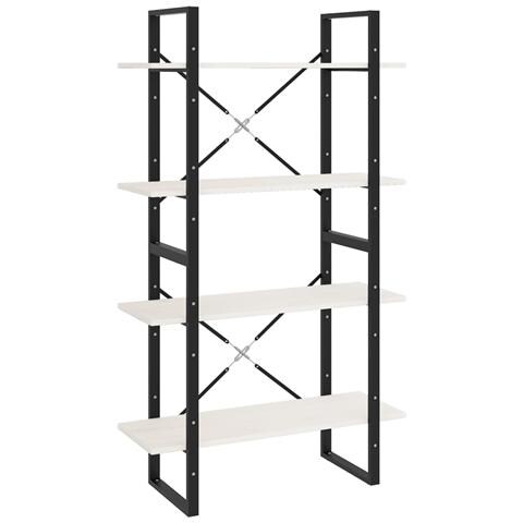 Libreria A 4 Ripiani Bianca 80x30x140 Cm In Massello Di Pino - Foto 1