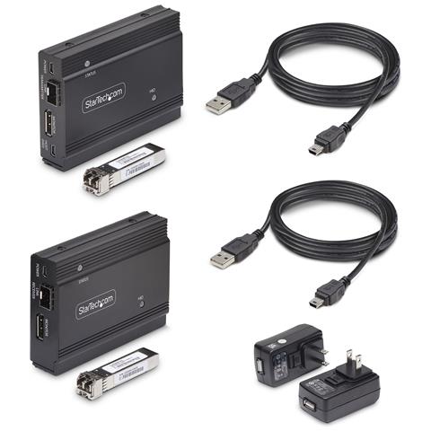 StarTech.com KVM Extender DisplayPort su fibra ottica, 4K 60Hz, kit di estensione, fino a 300m (multimodale) con moduli SFP+ preinstallati, 3x USB HID - Foto 2