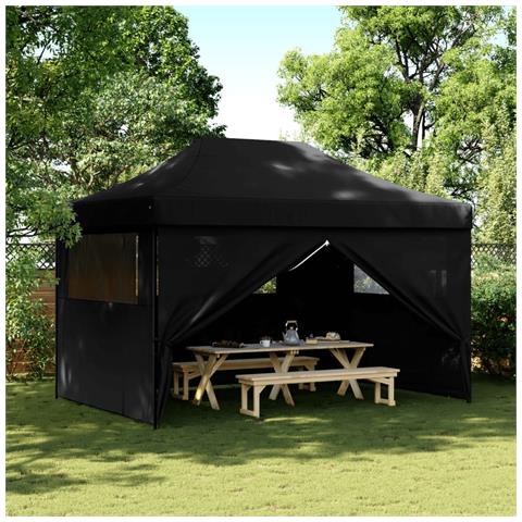 Tendone per Feste Pieghevole Pop-Up con 4 Pareti Nero - Foto 2