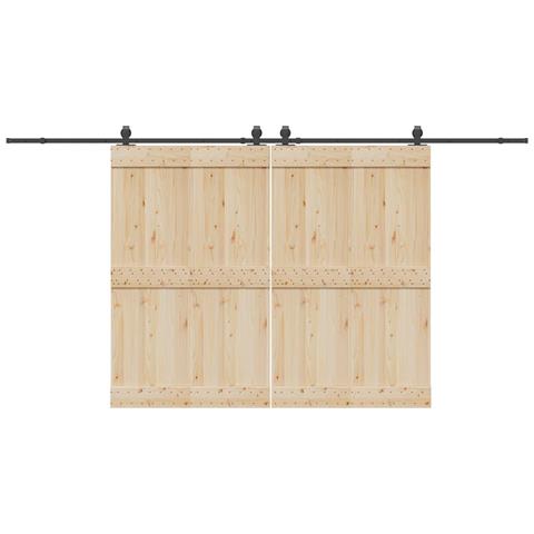 Kit di Binari per Porte Scorrevoli 427 cm Acciaio Nero - Foto 2