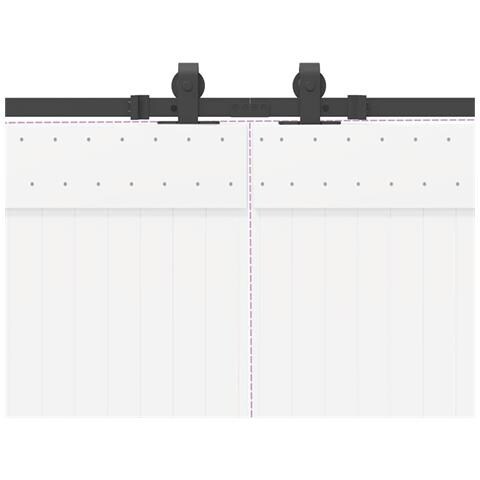 Kit di Binari per Porte Scorrevoli 427 cm Acciaio Nero - Foto 9