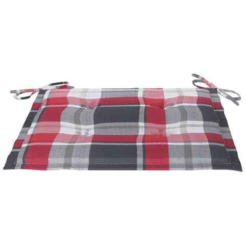 Sedie Giardino 2 Pz Con Cuscino Rosso A Quadri Massello Di Teak - Foto 8