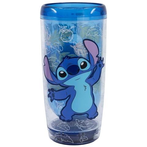 Bicchiere 625ml A Doppia Parete Stitch Dropsafe Collezione Ohana, Blu - Foto 1