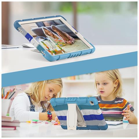 Custodia Per Samsung Tab A7 Lite 8.7” Antiscivolo Con Supporto Blu - Foto 4