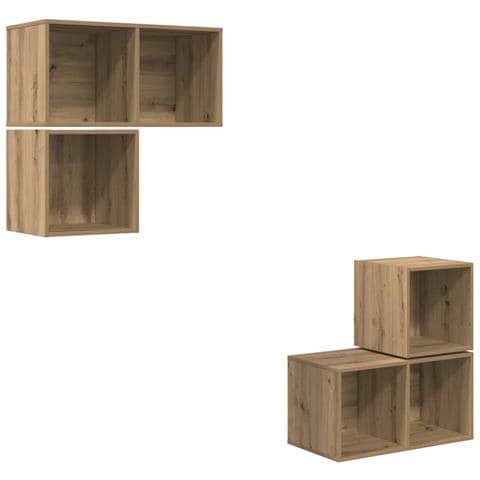 Set mobile TV 4 pz Rovere artigianale Legno ingegnerizzato - Foto 1