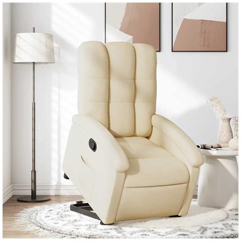 Poltrona Alzapersona Reclinabile Crema in Tessuto - Foto 2