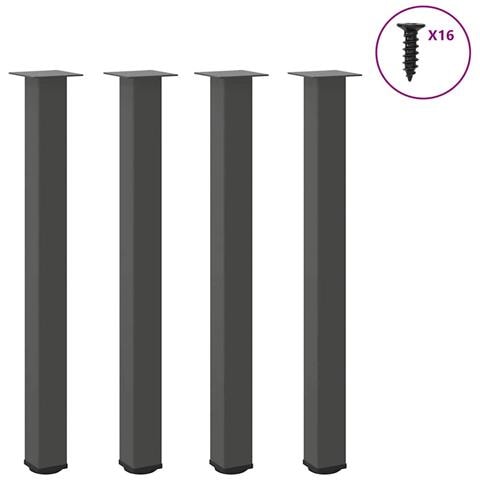 Gambe per tavolo da bar 4 pz Antracite 100-102 cm Acciaio - Foto 1