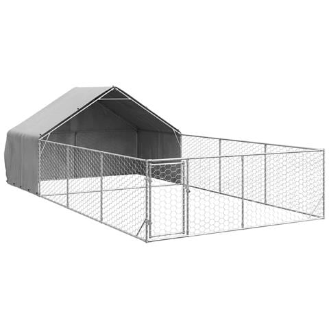 Cuccia per Cani da Esterno con Recinto 7x3x1,9m Acciaio Zincato - Foto 1