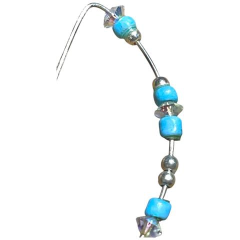 Orecchini A Cerchio In Argento Sterling 925 Con Cristallo Sw Blu E Iridescente. Argento Unico - Foto 2