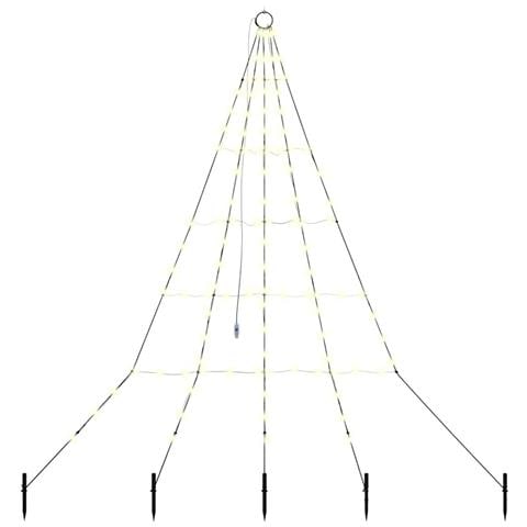Albero di Natale LED con picchetti per il terreno Bianco caldo - Foto 1