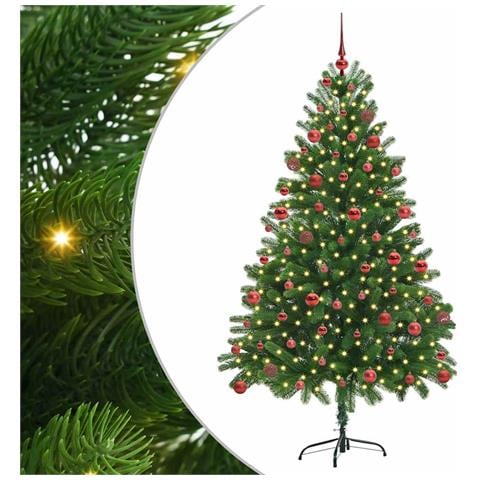 Albero di Natale con 300 LED con supporto Verde 180 cm PE - Foto 1