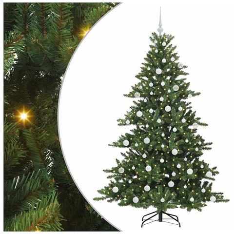 Albero di Natale Artificiale con Rami Pieghevoli Verde 180 cm - Foto 1