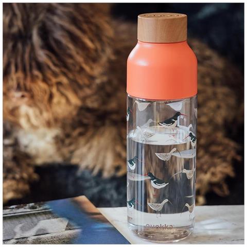 Bottiglia D'acqua Design Uccelli Capacità 720ml In Ecozen, Arancione - Foto 4