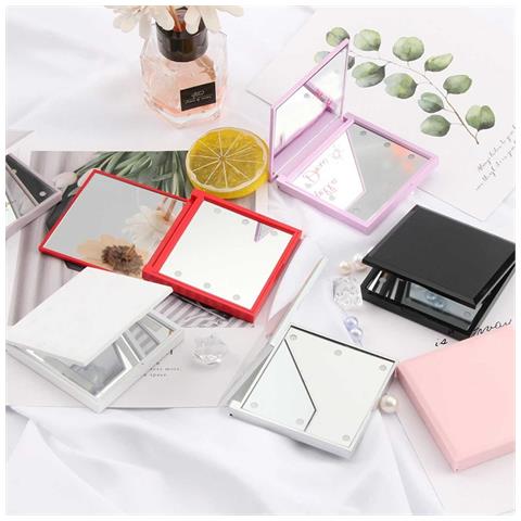 Specchio Led Per Trucco - Pieghevole Con 6 Luci Pink - Foto 7
