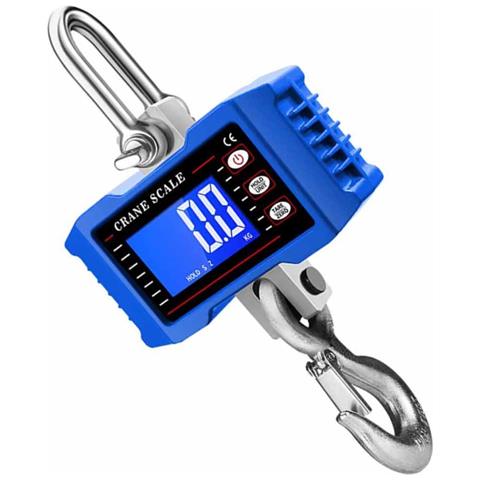 Bilancia Elettronica A Sospensione 1000kg - Portatile Con Display Lcd E Alimentazione A Batteria Blue - Foto 2