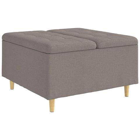 Pouf contenitore con cuscino Talpa 80 x 80 x 45 cm Tessuto - Foto 1