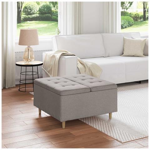 Pouf contenitore con cuscino Talpa 80 x 80 x 45 cm Tessuto - Foto 2