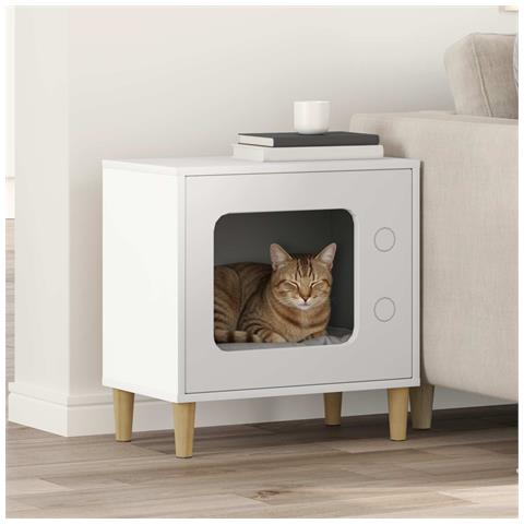 Casa per Gatti Bianco 51 x 30 x 52 cm Legno multistrato - Foto 2