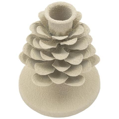 Portacandele Dune Pigna Piccolo In Ferro Crema A Forma Di Pigna — Ø 9,5 X H 11,5 Cm - Foto 2