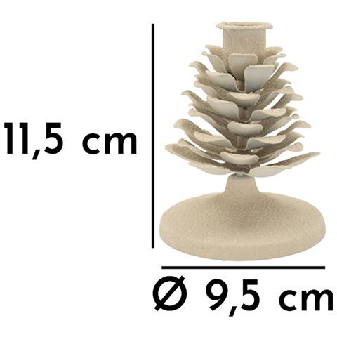 Portacandele Dune Pigna Piccolo In Ferro Crema A Forma Di Pigna — Ø 9,5 X H 11,5 Cm - Foto 6