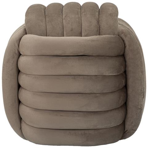 Pouf Softy In Velluto Grigio — 45×45×45 Cm - Foto 1