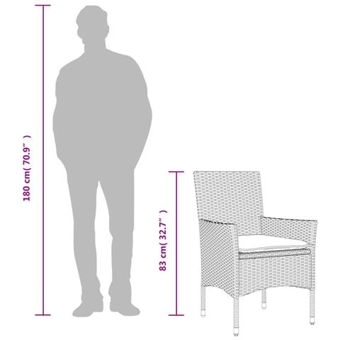 Sedie da Giardino con Cuscini 2 pz Marroni in Polyrattan - Foto 9