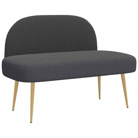 Panchina imbottita con schienale Grigio scuro 110 x 60 x 76 cm - Foto 1