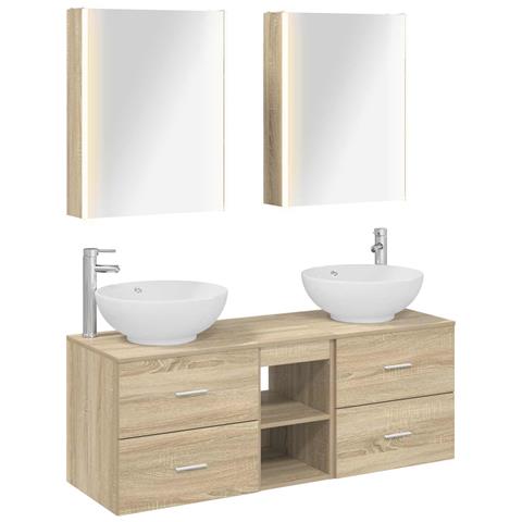 Set di mobili per il bagno 5 pcs Rovere Sonoma - Foto 1