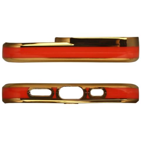 Iphone 12 Pro Custodia Alla Moda Con Cornice Dorata E Cover Gialla, Rossa - Foto 2