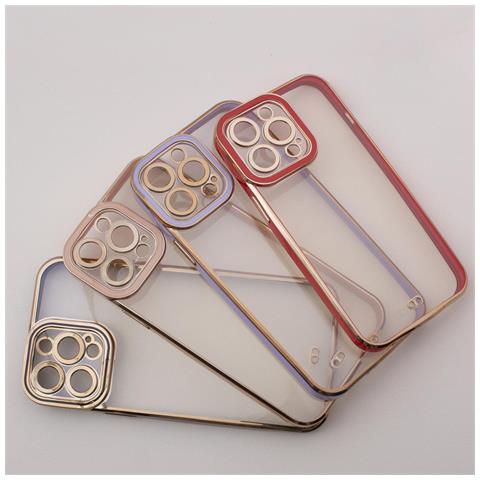 Iphone 12 Pro Custodia Alla Moda Con Cornice Dorata E Cover Gialla, Rossa - Foto 7