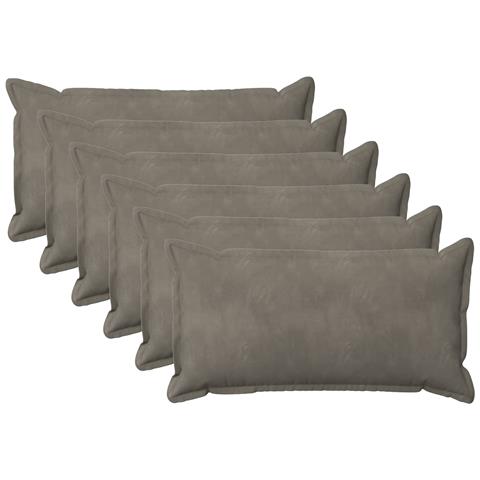 Cuscino con cuscino HOUTEN 6 pz Grigio Chiaro Velluto - Foto 1