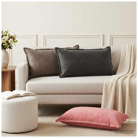 Cuscino con cuscino HOUTEN 6 pz Grigio Chiaro Velluto - Foto 2