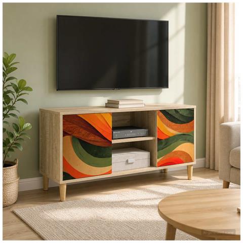 Mobile TV BONN 102 x 33 x 50 cm Sonoma Legno ingegnerizzato - Foto 2