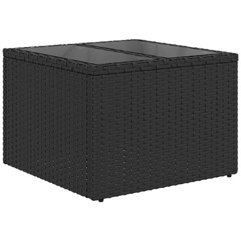 Set di divani 8 pz Nero Rattan sintetico e Acciaio - Foto 2