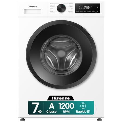 Lavatrice Slim 7 KG, 1200 RPM, 15 Programmi, Motore Inverter, Classe A, Bianco - Foto 1