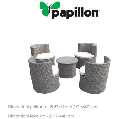 Salotto arredo giardino in polyrattan impilabile salvaspazio mod. Favignana - Foto 6