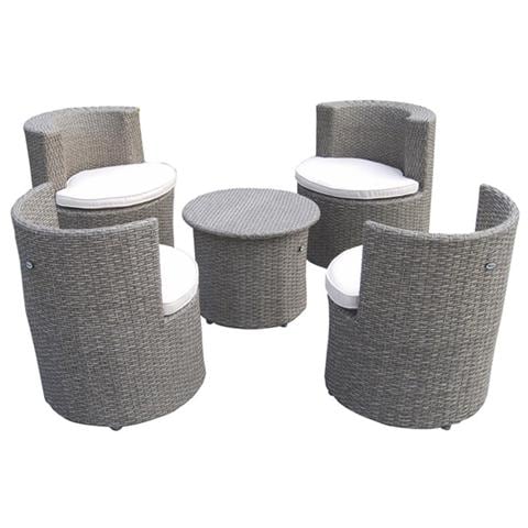 Salotto arredo giardino in polyrattan impilabile salvaspazio mod. Favignana - Foto 1