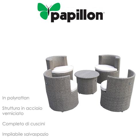 Salotto arredo giardino in polyrattan impilabile salvaspazio mod. Favignana - Foto 2