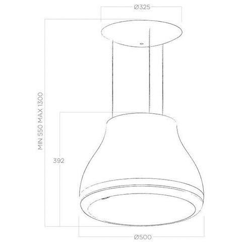 PRF0120590A Cappa Sospesa Shining Cast Iron / f / 50 Filtrante da 50 cm Colore Metallico - Foto 3